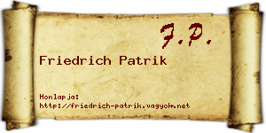 Friedrich Patrik névjegykártya