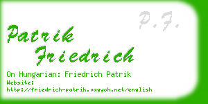 patrik friedrich business card